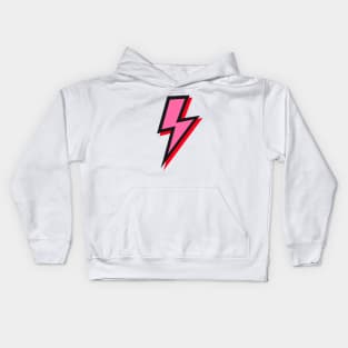 Pink and Red Lightning Bolts with Black Outline Kids Hoodie